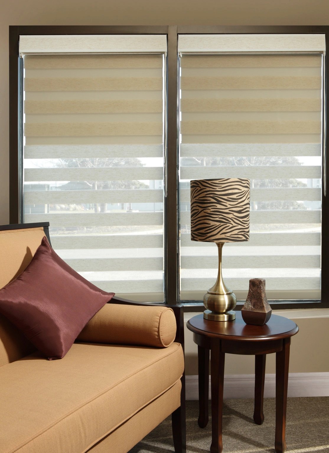 Layered zebra shades from the original ShadeZone collection